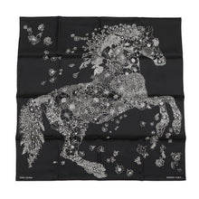 将图像加载到图库查看器中，HERMES Carre 90 ROBE LEGERE Size 90 Black/White Silk100%
