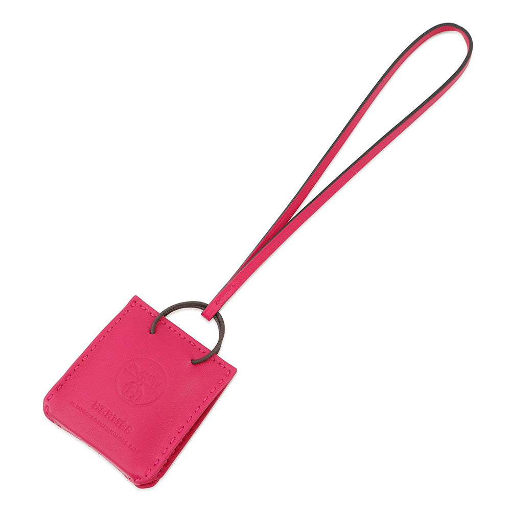 HERMES SacOrange Bag Charm Rose mexico Lambskin