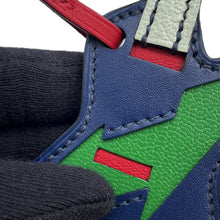 将图像加载到图库查看器中，HERMES Bag Charm Padlock Guitar Blue Saphir/Bamboo/Vert Fizz/Rouge Piment Tadelakt Leather Chevre Shamquila
