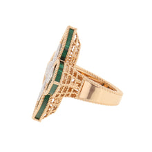 将图像加载到图库查看器中，Roberto Coin Princess Floral Malachite Ring Size Approximately 11号 LargeADV888RI1838_01 18K Pink Gold
