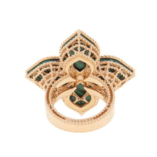 将图像加载到图库查看器中，Roberto Coin Princess Floral Malachite Ring Size Approximately 11号 LargeADV888RI1838_01 18K Pink Gold

