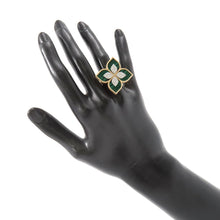 将图像加载到图库查看器中，Roberto Coin Princess Floral Malachite Ring Size Approximately 11号 LargeADV888RI1838_01 18K Pink Gold
