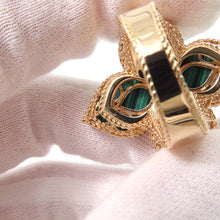 将图像加载到图库查看器中，Roberto Coin Roberto Coin Princess Floral Malachite Ring Size Approximately 11号 LargeADV888RI1838_01 18K Pink Gold
