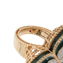 将图像加载到图库查看器中，Roberto Coin Roberto Coin Princess Floral Malachite Ring Size Approximately 11号 LargeADV888RI1838_01 18K Pink Gold
