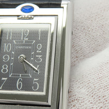 将图像加载到图库查看器中，CARTIER Tank bath currant SM W22mm Stainless Steel Leather Gray DialW1016830
