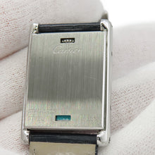 将图像加载到图库查看器中，CARTIER Tank bath currant SM W22mm Stainless Steel Leather Gray DialW1016830
