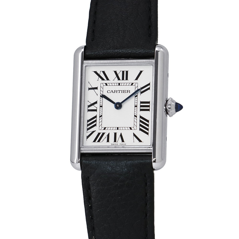 CARTIER tank mast LM H33.7mmxW25.5mm Stainless Steel Leather Silver DialWSTA0041
