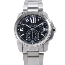 将图像加载到图库查看器中，CARTIER Calibre de Cartier W42mm Stainless Steel Black DialW7100016
