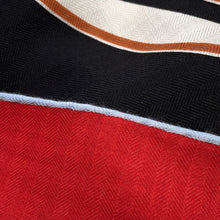 将图像加载到图库查看器中，HERMES Carre Jehan《Brides de Gala Applique Pique》 Size 140 Rouge/Black/Blue Ciel Cashmere70% Silk30%
