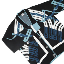 Load image into Gallery viewer, HERMES MORS A JOUETS Horse Bit Knit Cardigan Size 36 Blue/Black Wool 100%
