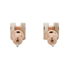 Load image into Gallery viewer, HERMES Pop Ash Bicolor Earrings Size Mini White/Marron glacé Metal Lacquer
