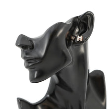 Load image into Gallery viewer, HERMES Pop Ash Bicolor Earrings Size Mini White/Marron glacé Metal Lacquer
