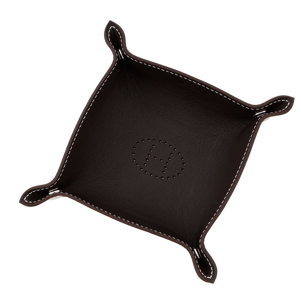 HERMES Tray Vie de France Mies et Lurance Ebene/Fauve Taurillon Clemence