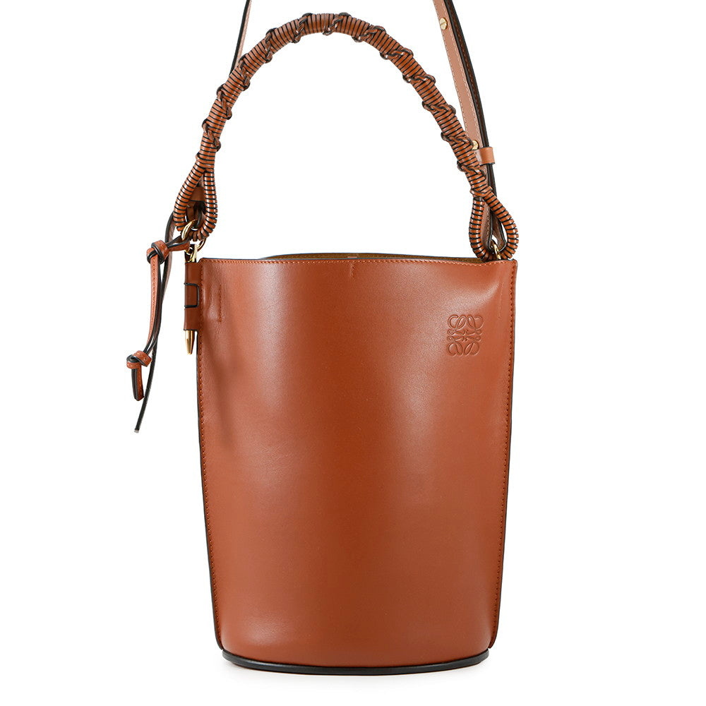 LOEWE Gate Bucket Anagram Logo 2-Way Brown329.56.Z85 Calf Leather