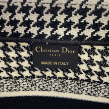 将图像加载到图库查看器中，Dior Book Tote Houndstooth Pattern White/Black Canvas Size Small
