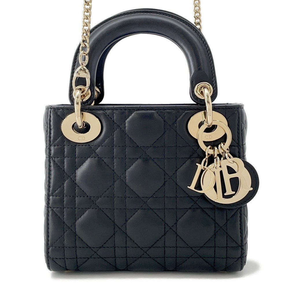 Dior Lady Dior BlackM0505 ONGE-M900 Lambskin Size Mini