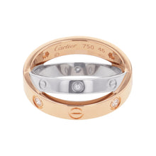将图像加载到图库查看器中，CARTIER Be Love Half Diamond Ring Size 46/#6B4094300 K18PG K18WG
