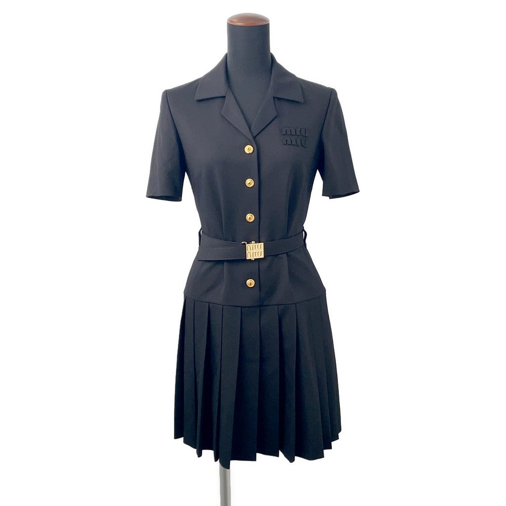 MIUMIU one piece Size 36 BlackMF5621 Wool Polyurethane