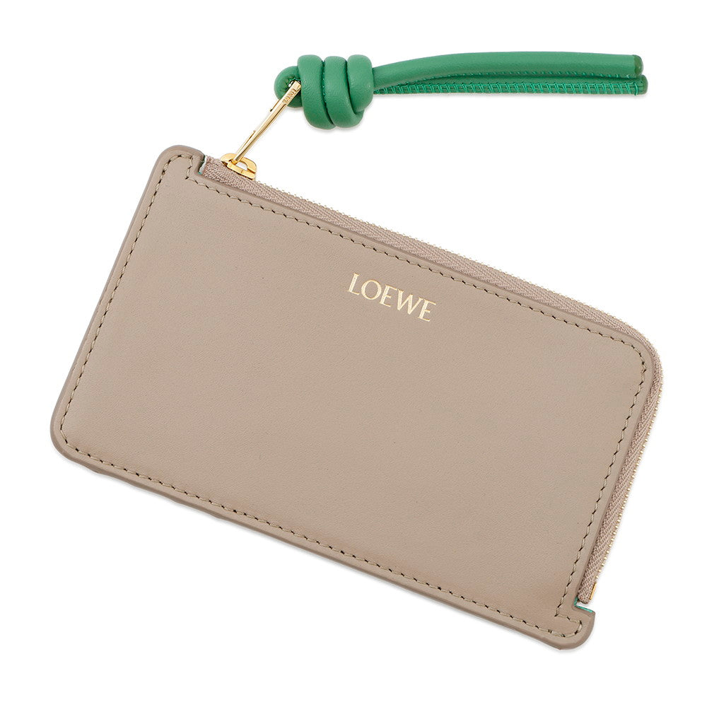 LOEWE Knot Coin Card Holder Sand/Tropical GreenCEM1Z40X02 shiny napa calf