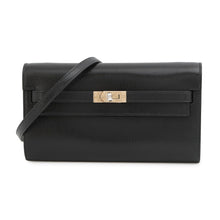 将图像加载到图库查看器中，HERMES Kelly wallet long to go Black Chevre Shamqila

