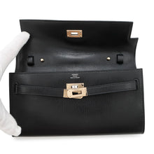 将图像加载到图库查看器中，HERMES Kelly wallet long to go Black Chevre Shamqila
