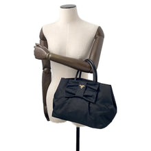 将图像加载到图库查看器中，PRADA Ribbon Tote Bag BlackBN1601 Nylon
