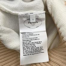 Load image into Gallery viewer, PRADA Cropped Cotton Cardigan Size 36 Beige/WhiteP25I04 Cotton100%
