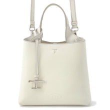 将图像加载到图库查看器中，TOD’S Timeless 2-Way Tote Bag White Leather Size Mini
