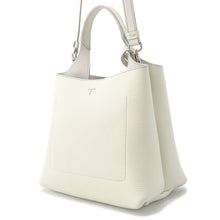 将图像加载到图库查看器中，TOD’S Timeless 2-Way Tote Bag White Leather Size Mini
