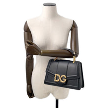 将图像加载到图库查看器中，DOLCE&amp;GABBANA DG Amore 2-way Handbag Black Calf Leather Faux Pearl
