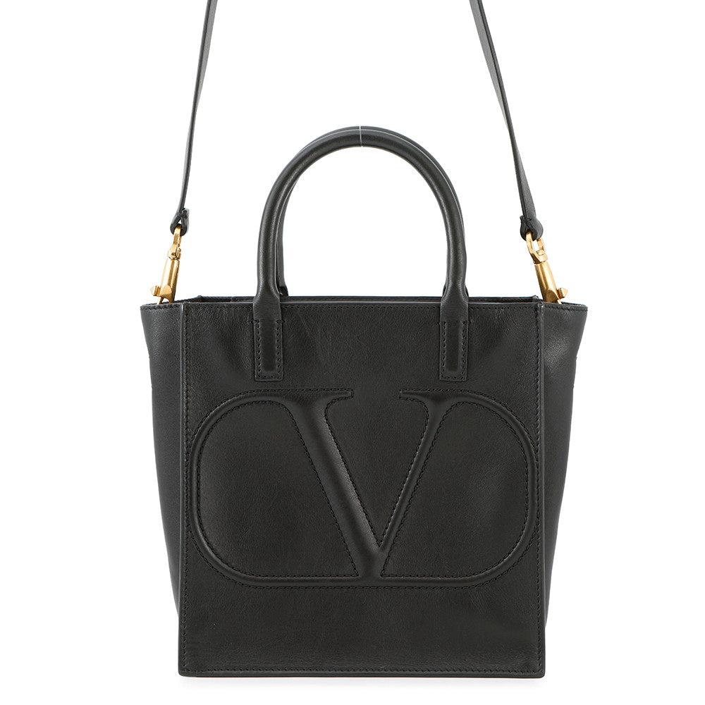 Valentino Garavani V Logo Walk 2-Way Bag BlackXW9B0H23QEL Leather Size Small