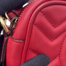 将图像加载到图库查看器中，GUCCI GG Marmont Mini Shoulder Bag Red/Beige448065 Leather Size Mini
