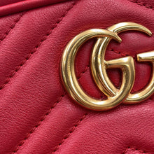 将图像加载到图库查看器中，GUCCI GG Marmont Mini Shoulder Bag Red/Beige448065 Leather Size Mini
