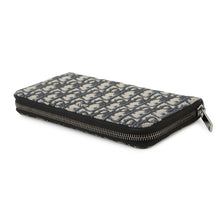 Load image into Gallery viewer, Dior Oblique Zip Around Long Wallet Navy/Black Canvas
