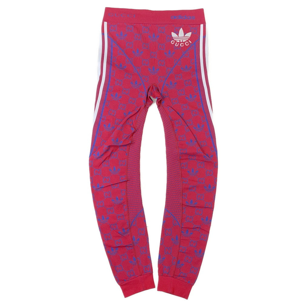 GUCCI Adidas Collaboration GG Jersey Leggings Size M Red/Blue/White713036 Nylon95% Polyurethane5%