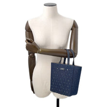 Load image into Gallery viewer, JIMMY CHOO Lenny North South 2-Way Bag Navy Denim Leather Size S-M
