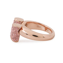 Load image into Gallery viewer, LOUIS VUITTON Essential V Strass Ring Size S Pink/Pink GoldM68194 Metal Rhinestone
