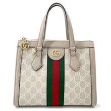 将图像加载到图库查看器中，GUCCI Ophidia GG Tote Bag Beige/White547551 GG Supreme Leather Size Small
