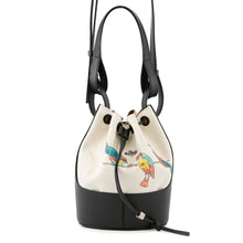 将图像加载到图库查看器中，LOEWE Paula Ibiza Balloon Shoulder White/Black Canvas Leather Size Small
