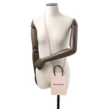 将图像加载到图库查看器中，BALENCIAGA shopping phone holder bag Light Pink593826 Leather
