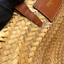 Load image into Gallery viewer, CELINE Teen Triomphe Classic Panier Basket Bag Tan/Natural194002CGG.25FO Raffia Leather
