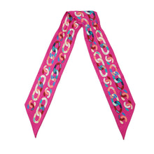 将图像加载到图库查看器中，CHANEL Scrunchie Ribbon Pink/Multicolor Silk100%
