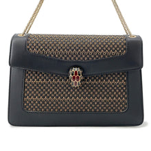 将图像加载到图库查看器中，BVLGARI Serpenti Shoulder Bag Black/Gold286639 Leather
