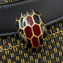 将图像加载到图库查看器中，BVLGARI Serpenti Shoulder Bag Black/Gold286639 Leather
