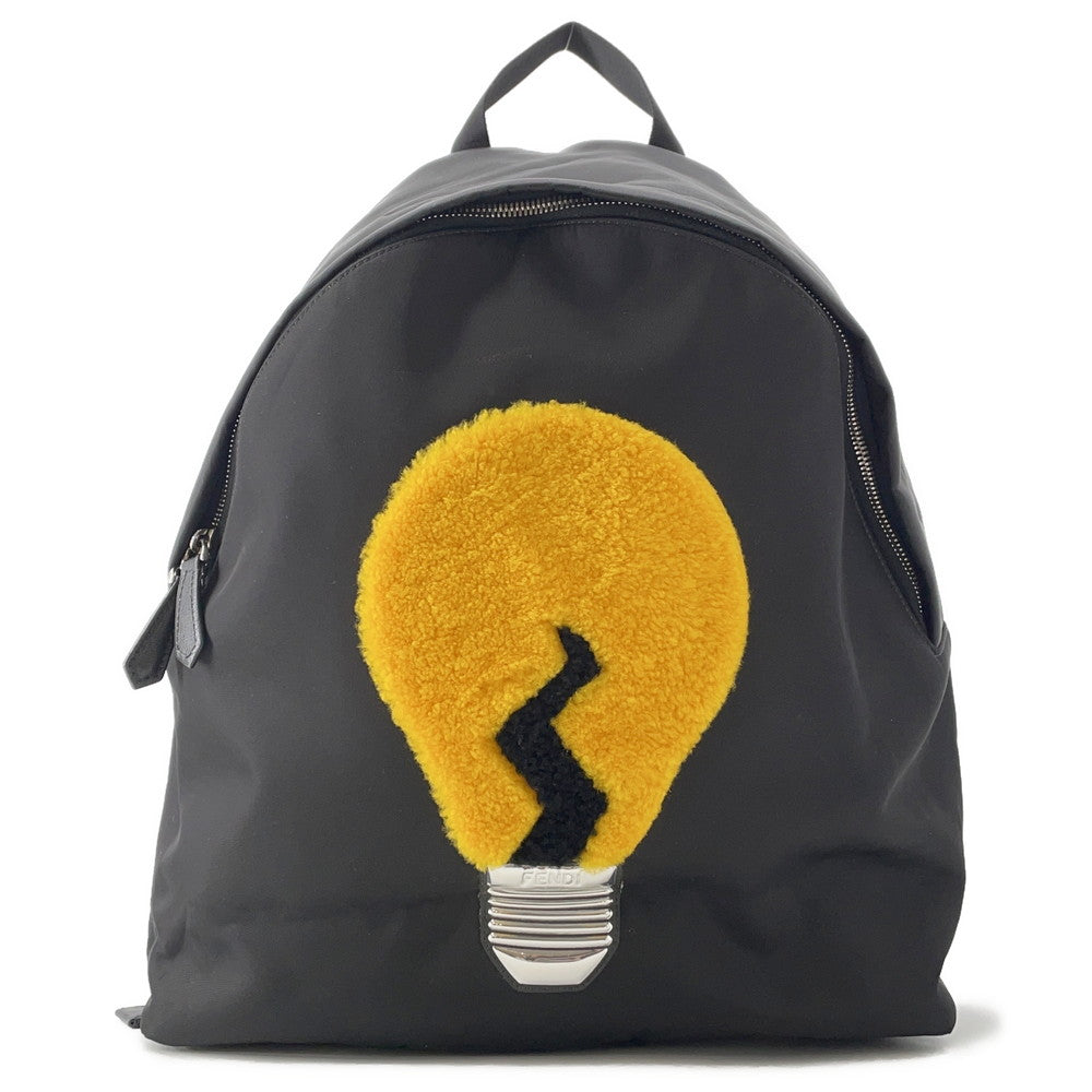 FENDI Backpack Light bulb Black/Yellow7VZ016 Nylon