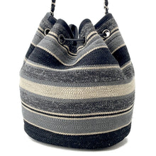 将图像加载到图库查看器中，CHANEL Deauville Drawstring Shoulder Black/Gray/WhiteA57536 Canvas
