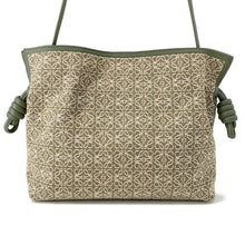 Load image into Gallery viewer, LOEWE Anagram Flamenco Clutch Shoulder Green/BeigeA411FC2X24 Canvas Leather
