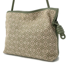 Load image into Gallery viewer, LOEWE Anagram Flamenco Clutch Shoulder Green/BeigeA411FC2X24 Canvas Leather
