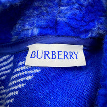 Load image into Gallery viewer, BURBERRY Check Pattern Boa Pullover Hoodie Size M Blue/White8077523 Acryl40% Wool 36% Polyester24%
