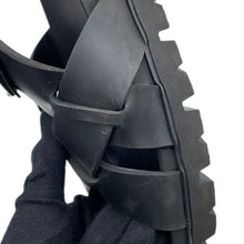 将图像加载到图库查看器中，PRADA Cross Sandals Black2X3118 Rubber Size 8
